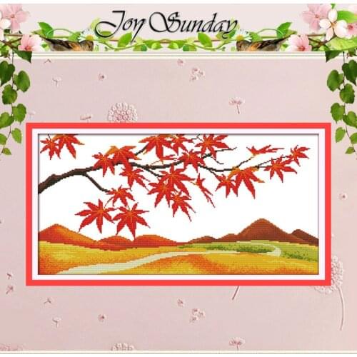 Golden Maple Scene Patterns Counted Cross Stitch 11CT 14CT Cross Stitch Set Wholesale Cross-stitch Kit Embroidery Needlework