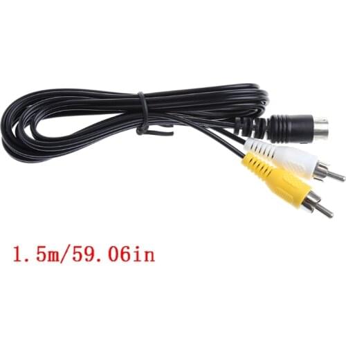 Black 1.5M/5FT Audio Video AV Stereo Composite Adapter Cable For SEGA Genesis/MD
