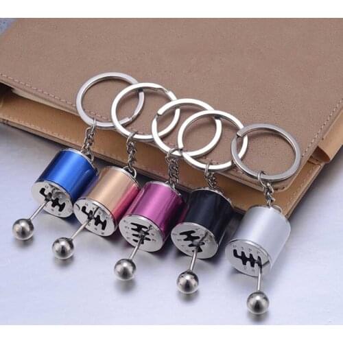 1pc Car 6 Speed Gearbox Gear head Keychain Manual Transmission Lever Metal Key Ring Car Refitting Metal Pendant keychain