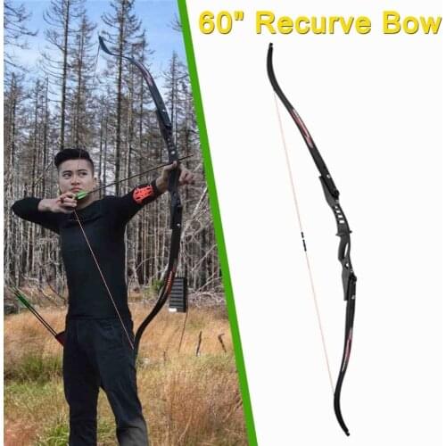 1X Recurve Bow ILF 15-25lbs Youth Beginners Child Game Bow Set Right Left Hand Black Free Shipping