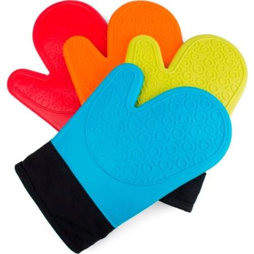 1 Pcs Heat Slip-resistant Cooking Glove Organic silicone Oven Mitts Gloves Grill Microwave Kitchen Baking Bbq Resistant Mitts