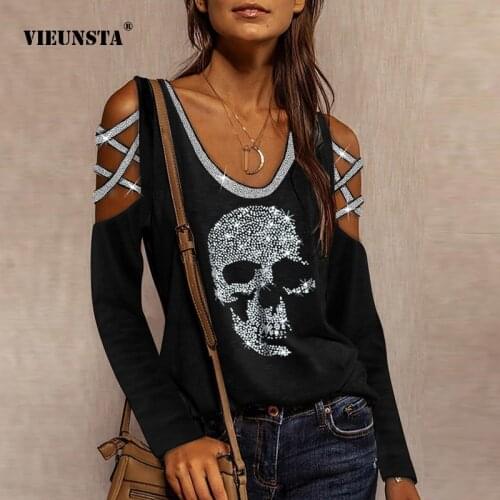 3XL Women O-neck Long Sleeve Zipper T-shirt Top Casual Flower Skeleton Lips Geometric Print T-shirt Spring Summer 2021 Slim Tops