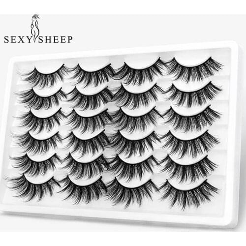 5/12 Pairs Eyelashs False Eyelashes Extension Natural Thick HandMade Fake Lashes Faux Mink Eyelashes Volume Soft Mink Lashes