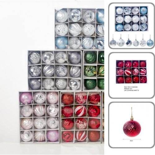 6 Colors 1 Box Good Decorative Glitter Baubles Supplies PVC Christmas Ball No Odor for Household