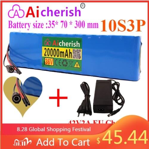 18650 Bateria 36v 10S3P 20ah 36V Battery Pack for Electric Car Bicycle Motor Scooter with 20A Electric Bike Lithium Battery CE