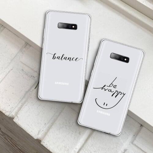 Line Love Heart Letter Phone Case Transparent For Samsung Galaxy A 71 21s S note 8 9 10 plus 20 ultra