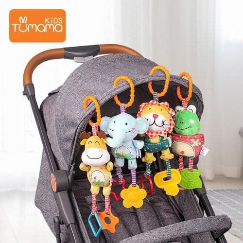 Baby Rattles Baby Crib Stroller Toy Teethers Soft Plush Early Development Stroller Car Hanging Toys for Infant Newborn Gift