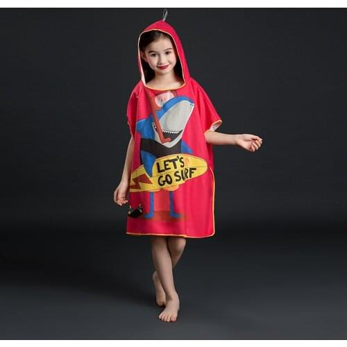 70x90CM Kids Bath Towel Cape Hooded Cartoon Print Soft Wearable BathTowel Moisture Absorption Quick Drying Robe