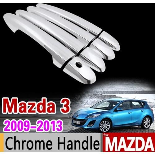For Mazda 3 2009 - 2013 Chrome Handle Cover Trim Set for 2nd Gen BL Axela 2010 2011 2012 Car Accessories Stickers Car Styling