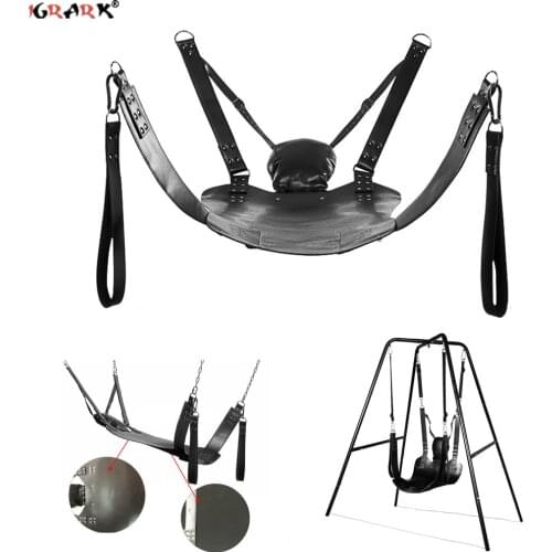 Super Load-Bearing 2 Layer Leather Hammock Sex Swing Chair Furniture Sling Bed Pillow BDSM Sex Toys for Couples Adults 18+ Games