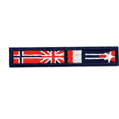 Flag (Size:1.6x8.5cm) DIY Cartoon Cloth Badges Patch Embroidered Applique Sewing Label Clothes Stickers Apparel Badge