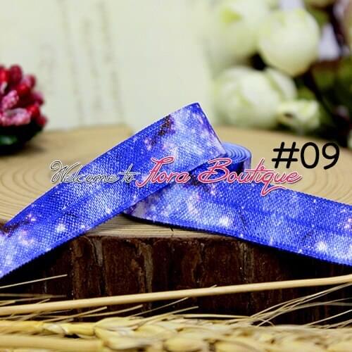 FLRA ElasticNew galaxy printing elastic bands, printing hair elastic with fold over line, shinny foe