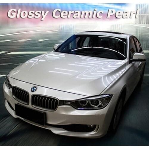 Glossy Pearl White Vinyl film for car wrapping Glossy ceramic pearl white sticker Size: 10/20/30/40/50/60x152cm/Lot