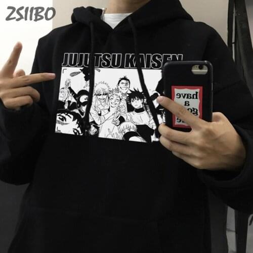 Jujutsu Kaisen Hoodie Hip Hop Anime Clothes Pullovers Tops Loose Hooded Autumn Harajuku Hooded Man Sweatshirt Streetwear Casual