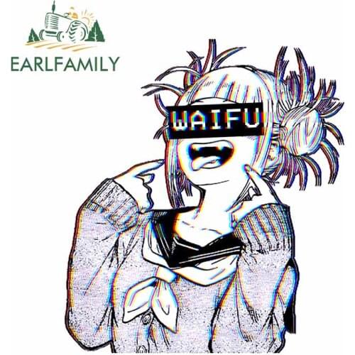 EARLFAMILY 13cm x 11.3cm for Toga Waifu Kimono Girl Waterproof VAN Car Stickers Anime Windshield Personality Cartoon Trunk Decal