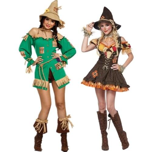 Anime The Wizard Of Oz Scarecrow Cosplay Fancy Party Dress Halloween Party Suit Carnival Circus Funny Clown Masquerade Costume