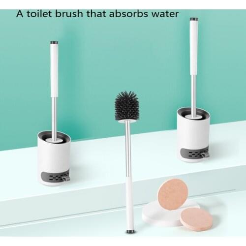 Multifunctional Toilet Brush and Holder Wall Mounted Cleaning Brush with Removable Drenching Tank Bathroom Accessories