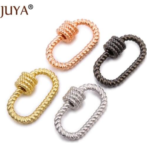 Juya Trendy Spiral Lock Clasp Fastener Screw Clasps for DIY Woman Necklace Bracelet Luxury Jewelry Making Accessories Supplies