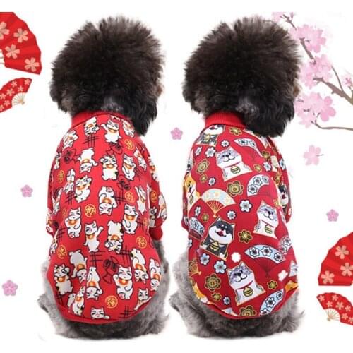 Pet Dog Cartoon Print Clothes For Dogs Pets Clothing Small Medium Dog Shirts Winter Pet For Dogs Costume Chihuahua Cat Clothing