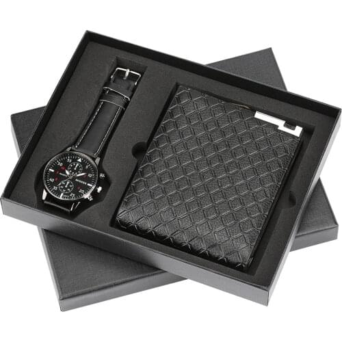Men quartz watch with wallet multifunction purse men wallet with coin pocket zip sequin wallet clock male famous brand money bag