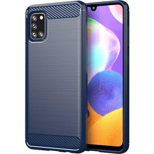 Carbon Fiber Soft Silicone TPU Case for Samsung Galaxy A31 Anti Scratch Shockproof Back Shockproof Bumper Covers
