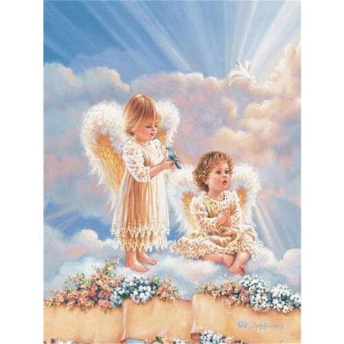 Angel Religion DIY Embroidery Cross Stitch 11CT Kits Needlework Craft Set Cotton Thread Printed Canvas Home Wholesale