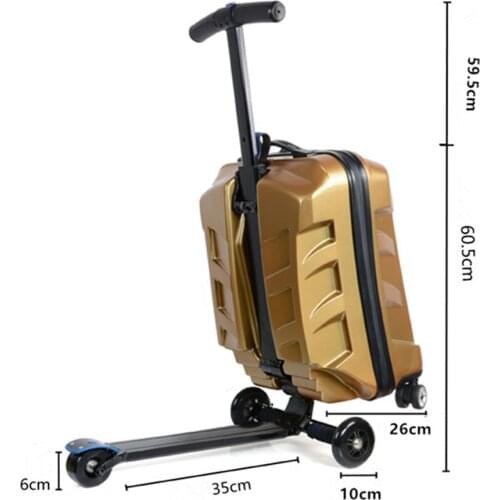 New Fashion British Style Skateboard Rolling Diamond Luggage 21 inch Business Men Trolley Suitcases Bag Student Travel Trunk