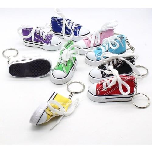 Novelty canvas shoe keychains car bag keyrings pendant accessories