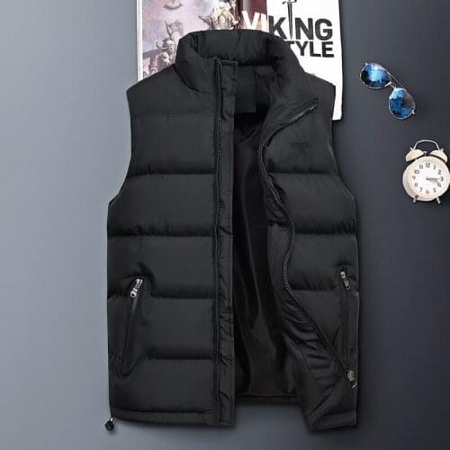PARKLEES 2021 Winter Down Parkas Vests Men Warm Waterproof Windproof Puffer Jacket Soft Thin Solid Plus Size Quilted Coats