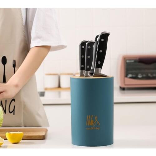 Stand Knives Storage Shelf Bamboo Knife Block wood Knife Holder Rack Storage Box Organizer Kitchen Accessories Tool knife block