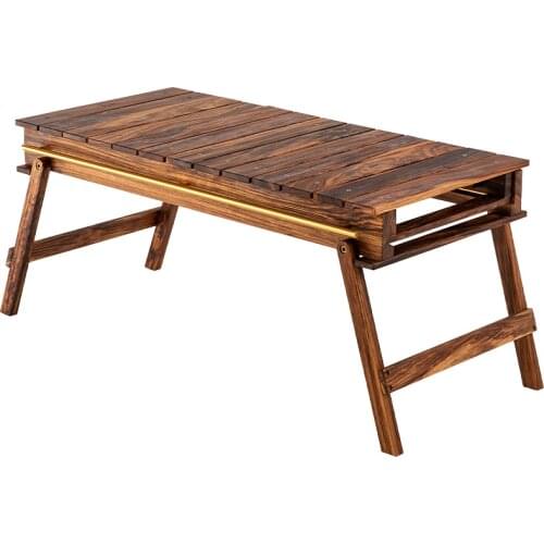 Nature hike Outdoor Camping Solid Wood Sliding Combination Table Folding Portable Outdoor Picnic Travel Barbecue table