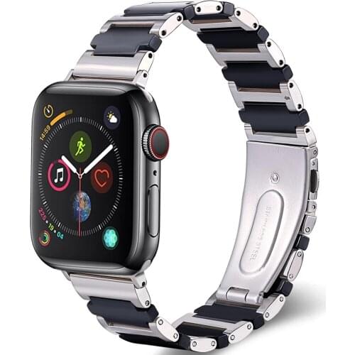 For Apple Watch SE 6 5 4 3 2 1 Stainless Steel Ceramic Strap Cermet Strap 38 MM40MM Strap For Apple Watch 42/44mm Ceramic Strap