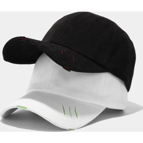 Ripped Baseball Cap Simple Adjustable Outdoor Sunscreen Duck Hip Hop Hat Solid Color Visors Sport All-matched Hat For Women Men