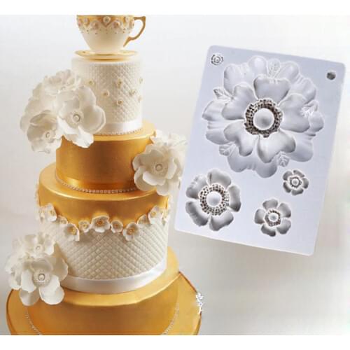 New Flowers Silicone Mold Fondant Cakes Decorating Tool Silicone Molds Sugarcraft Chocolate Baking Tools For Cakes Gumpaste Form