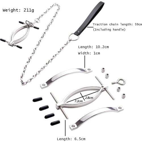 Vagina Metal Labia Clip BDSM Bondage Clitoris Stimulator Clamp Adult Erotic Games Pussy Massager Sex Toys for Women Adults Games