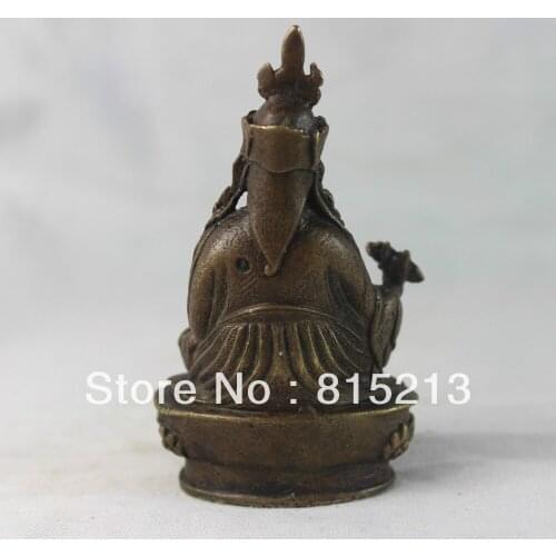 Wang 000314 Tibet Buddhism Fane Classic pure Bronze yellow Jambhala wealth Buddha statue