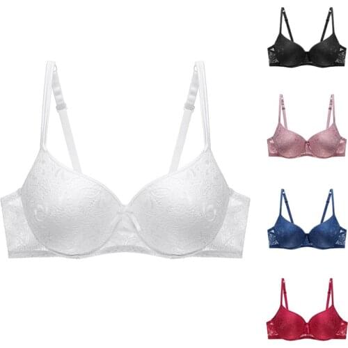 Sexy Deep V Bra Big Size Full Coverage Bras Push Up Brassiere Floral Lace Non Padded Lingerie Cup Underwear For Women