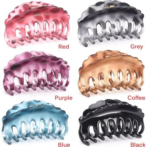1PC Large Plastic Hair Claws Hair Clips Girls Hairpins Crab Claws Jaw Clamp 6 Colors Hair Styling Tool Braiders For Women