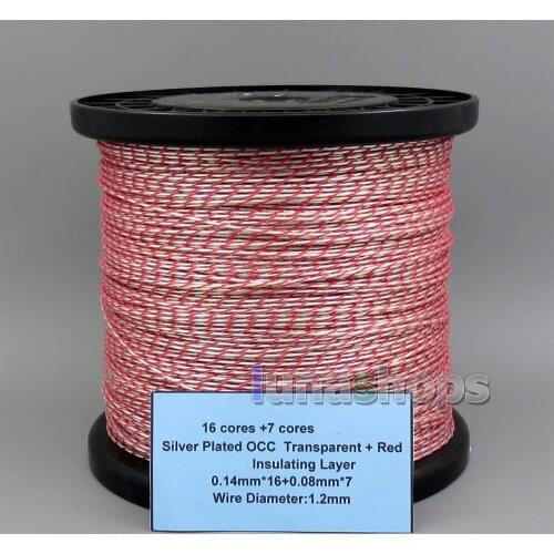 10m 16 cores +7 cores Silver Plated OCC Transparent + Red Insulating Layer 0.14mm*16+0.08mm*7 Wire Diameter:1.2 LN005658