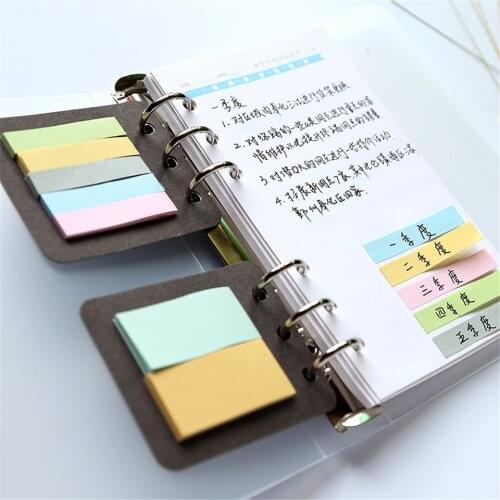 2Pcs/set A5 A6 Spiral Notebook Sticky Note Planner Index Stickers Dokibook Accessory Planner Notebook Accessories