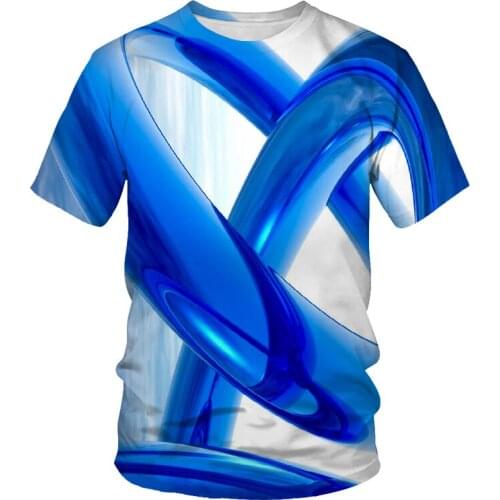202 Mens Geometric Graphic T-shirt Harajuku Style 3D T-shirt Mens Top Hip Hop 3D Printing Psychedelic T-shirt