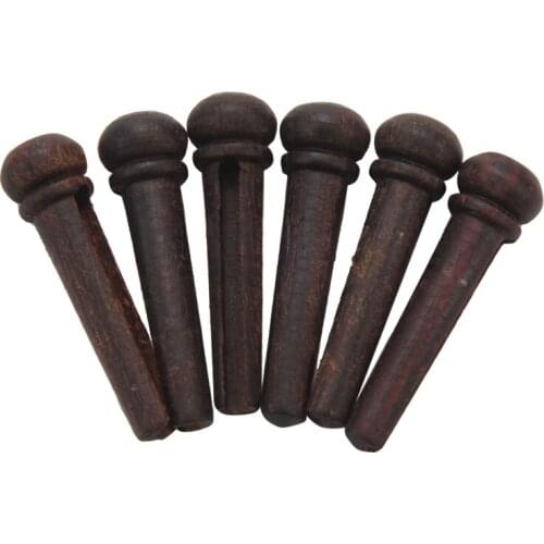 New 6pcs Rosewood Guitar Bridge Pins End Pin Set