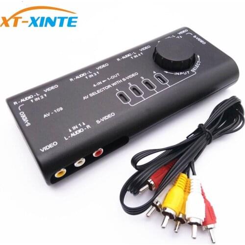 AV Audio Video Signal Switcher 4 Input 1 Output Switch Video Game System Converter Adapter for XBOX for Playstation 2/TV/DVD/VCR