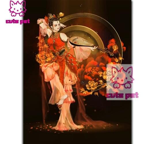 5D DIY full square diamond painting Fantasy girl dancing red woman mosaic art rhinestone embroidery cross stitch kits home decor
