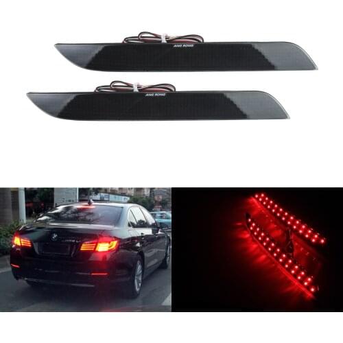 ANGRONG 2PCS LED Rear Bumper Reflector Reverse Tail Stop Brake Light Lamps For BMW F10 F11 F18