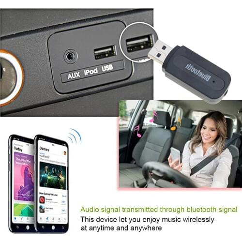 Audio Stereo Receiver Wireless Handsfree USB Bluetooth V2.1 Adapter A2DP Dongle Car Kit for Speaker For iphone For Car or Home