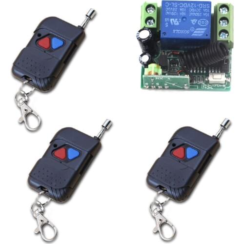 DC 12V 10A Wireless Remote Control Switch Remote Light Switch 1CH Mini Relay Receiver Transmitter Smart Home Switch Fixed Code