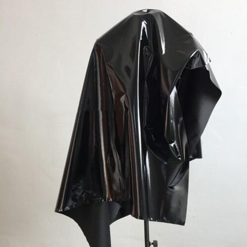 140cm*100cm Mirror surface bright black leather fabric thin pu soft stretch patent leather dance suit costume decoration fabric