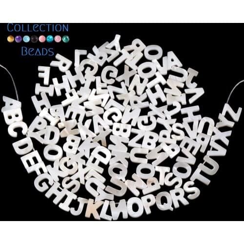Letter Shell Beads White Irregular Shape Alphabet Spacer Beads For Jewelry Making Handmade DIY Bracelet Necklace Accessories