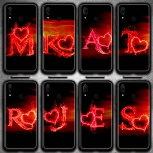 Love Heart Letter Phone Case Huawei Y6P Y8S Y8P Y5II Y5 Y6 2019 P Smart Prime Pro